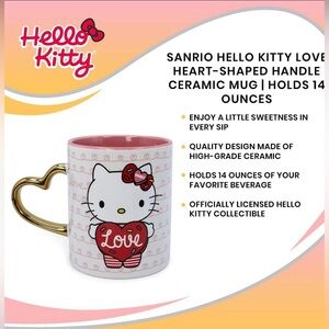 ♥️Great Valentine’s Day Gift!!💝 SANRIO 14oz HELLO KITTY MUG w/HEART HANDLE